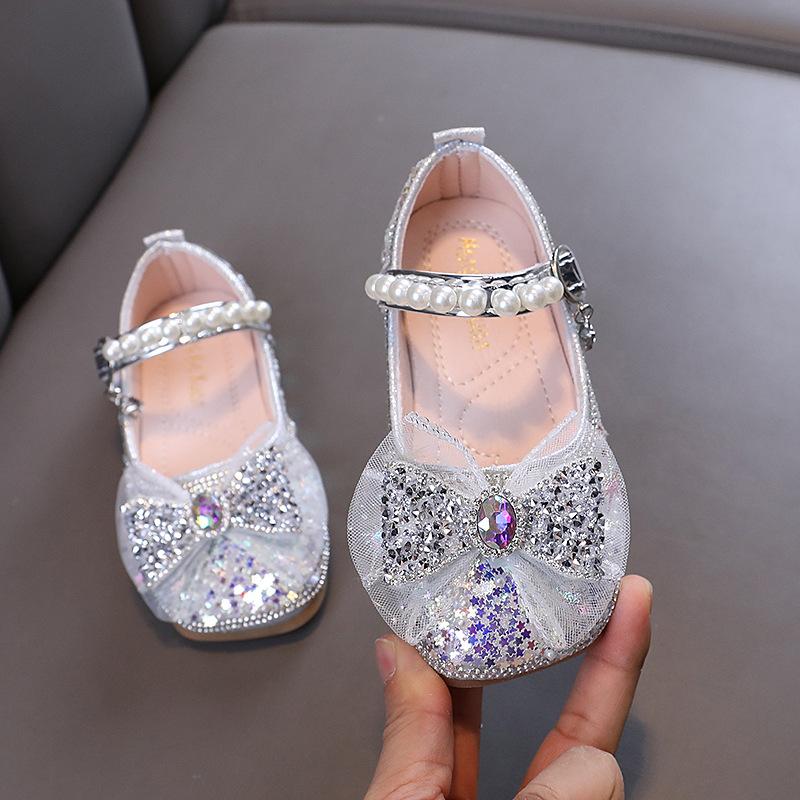Herbst-Neustil damenhafte Baby-Mädchen-Mädchen-Prinzessin Strass-Flats, Lederschuhe, Tanzaufführungsschuhe
