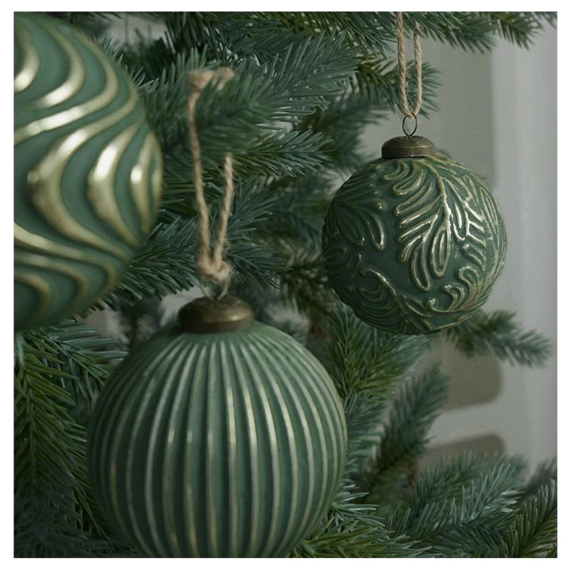 12pcs/set 8cm Vintage Style Christmas Ball Ornaments Set PVC Hanging Tree Decorations for Holiday Decor Christmas  Decoration