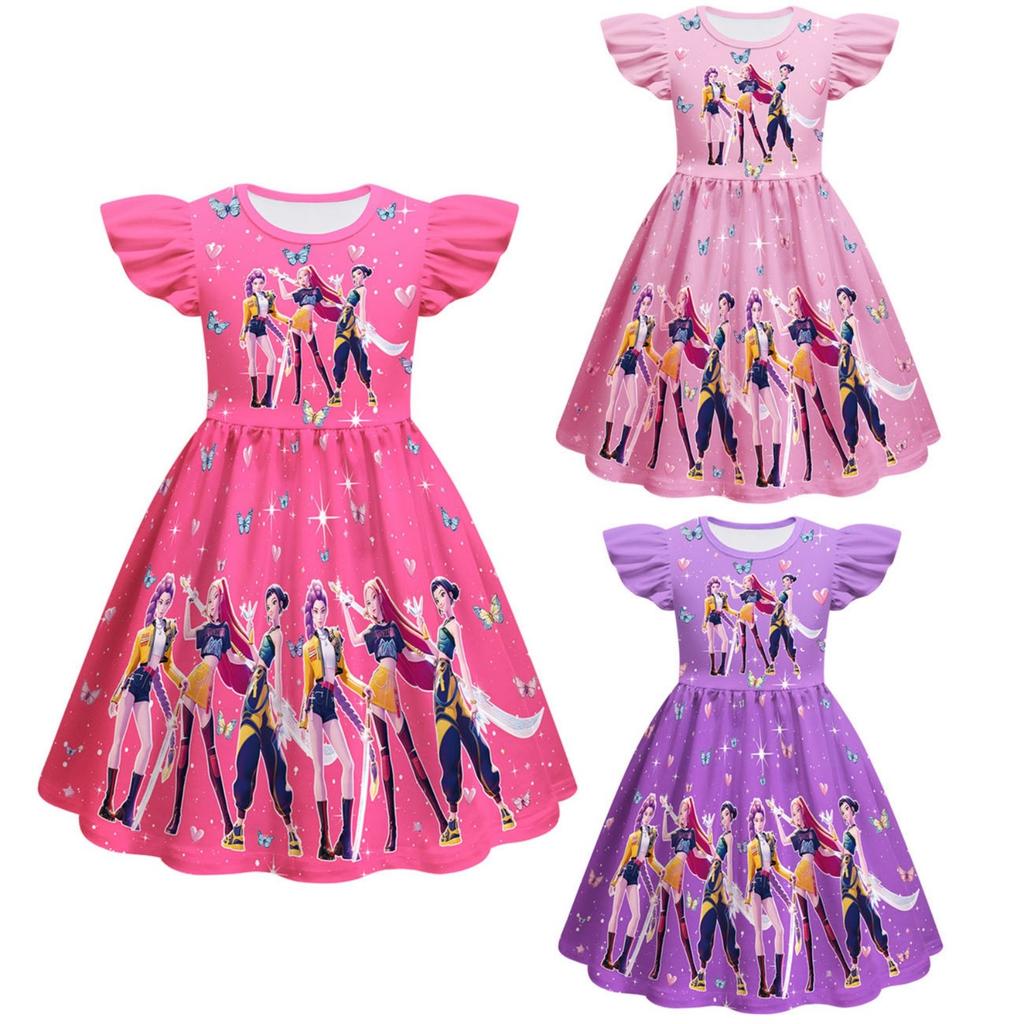 Girls Witch  Girls Flying Sleeves Children's Dress Children's A-line Skirt