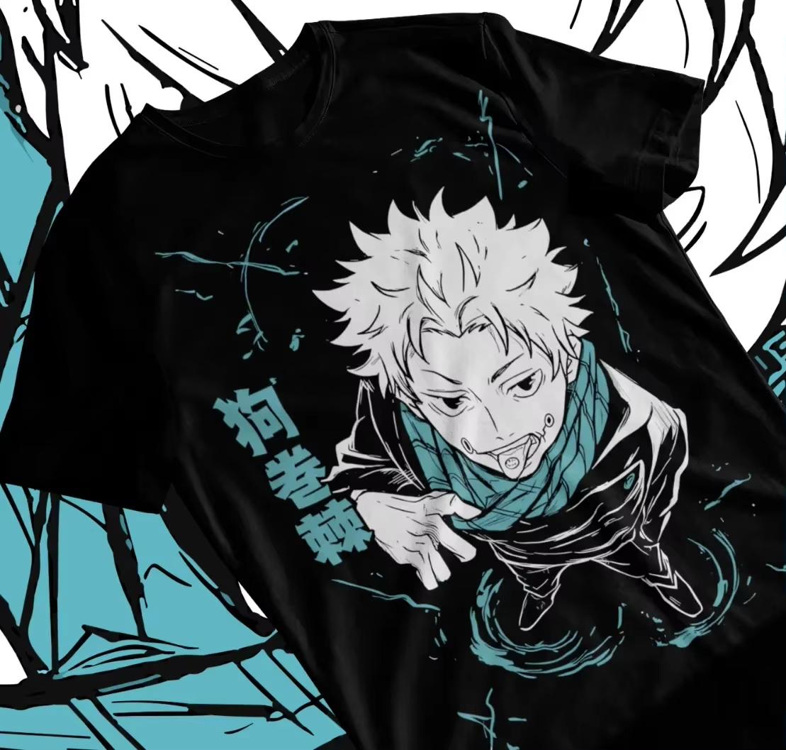 

2026 Модная Новинка Футболка Унисекс Инумаки Тоге Jujutsu Kaisen JJK Сатору Годжо Аниме Унисекс Футболка Футболка для Родителей и Детей Streetwear S