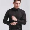 Swallowtail White Men's Stand Collar Long Sleeve Performance Dress Shirt