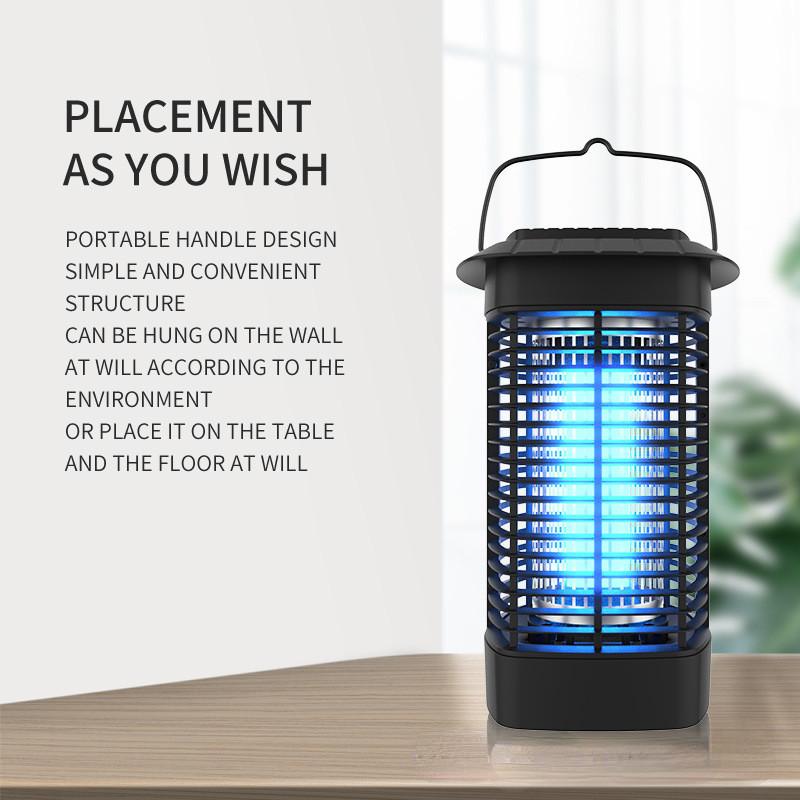 Black Indoor High-voltage Portable ABS Flame-retardant Material Mosquito Killer 360 ° Mosquito Trap Lamp Electric Mosquito Repellent Lamp