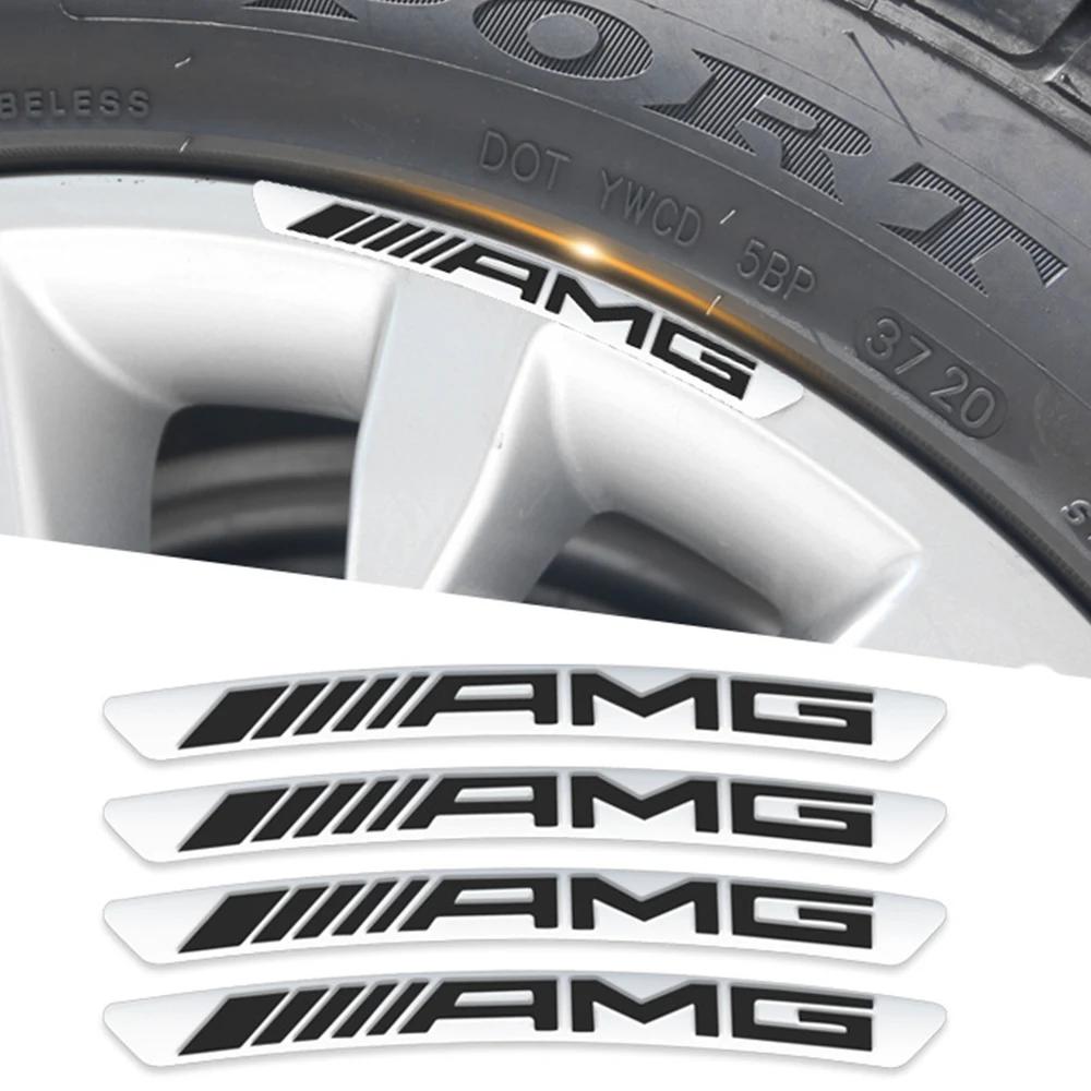 4Pcs Car Wheel Badge Sticker Emblem for Mercedes benz AMG Brabus 4 MATIC W124 W205 W211 W203 W204 W168 CLA CLK CLS GLA GLC C180