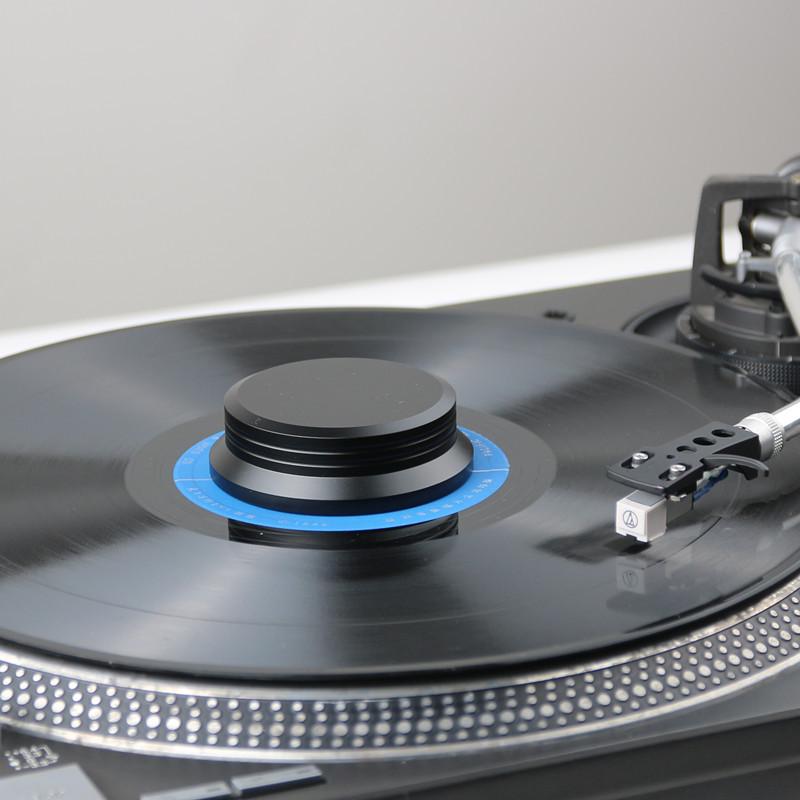 Aluminum LP Vinyl Record Stabilizer, Shock Absorber & Turntable Needle Press