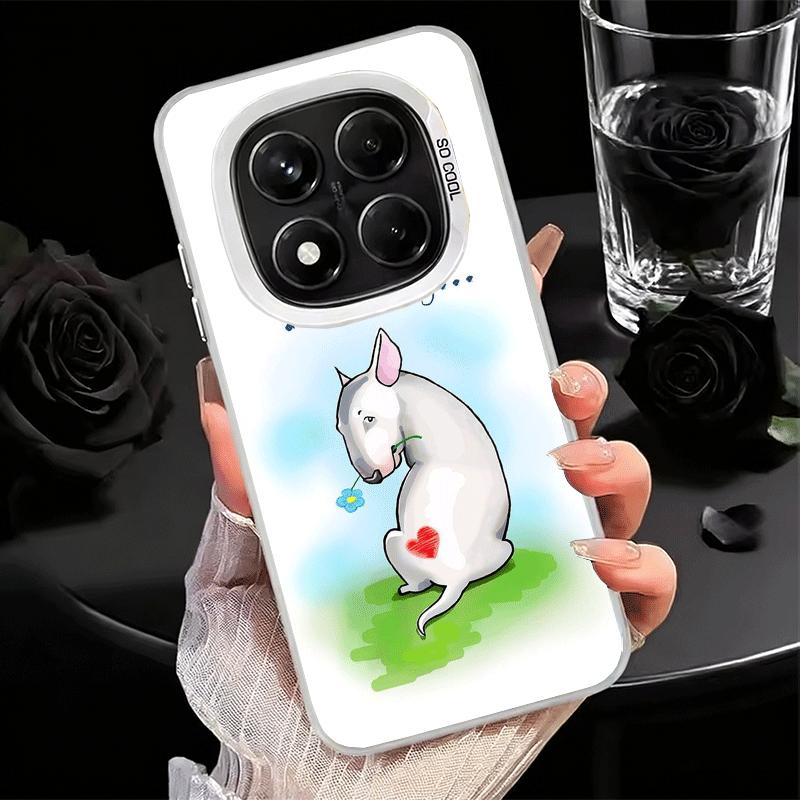 Bull Terrier Dog Cute Puppies Soft Phone Case for Samsung Galaxy S24 S25 FE S26 Edge S23 Ultra S22 Plus S21 + Shockproof Cover B