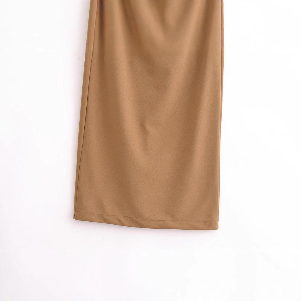 2025 Spring Women's European & American Style Pleated Midi Dress