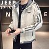 JEEP SPIRIT Men's Loose Fit Hooded Casual Jacket