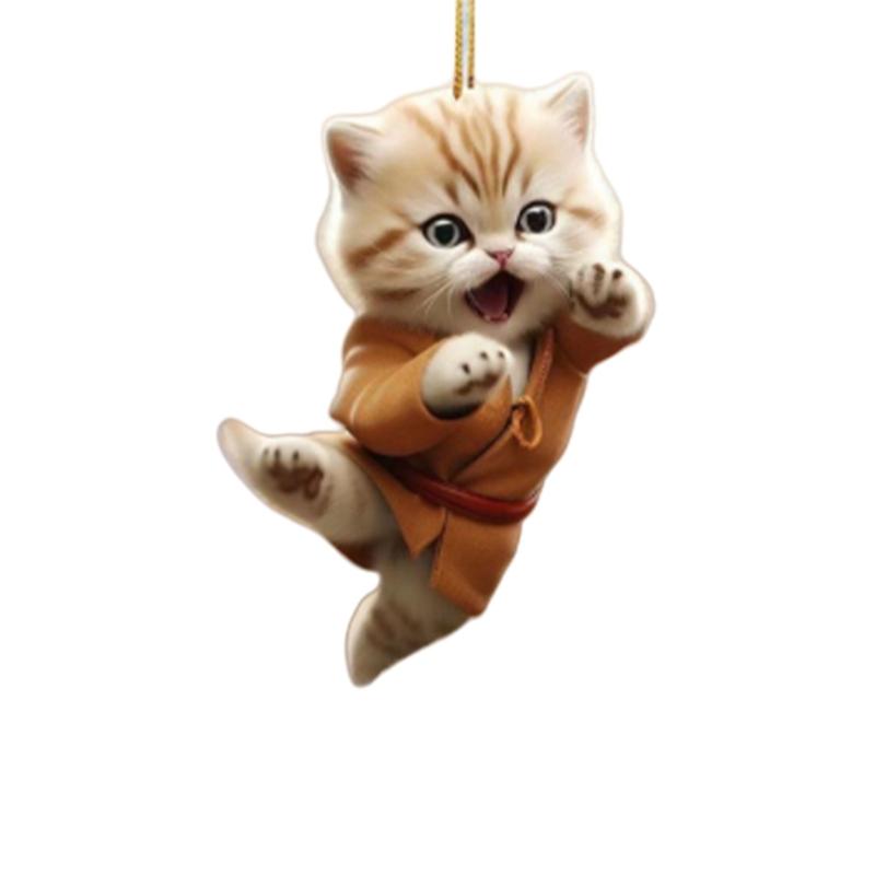 Cats Keychain Cute Cats Keychains Judo Kittens Keyring 2D Flat AcrylicCharm Funny Keychain for Women Girl