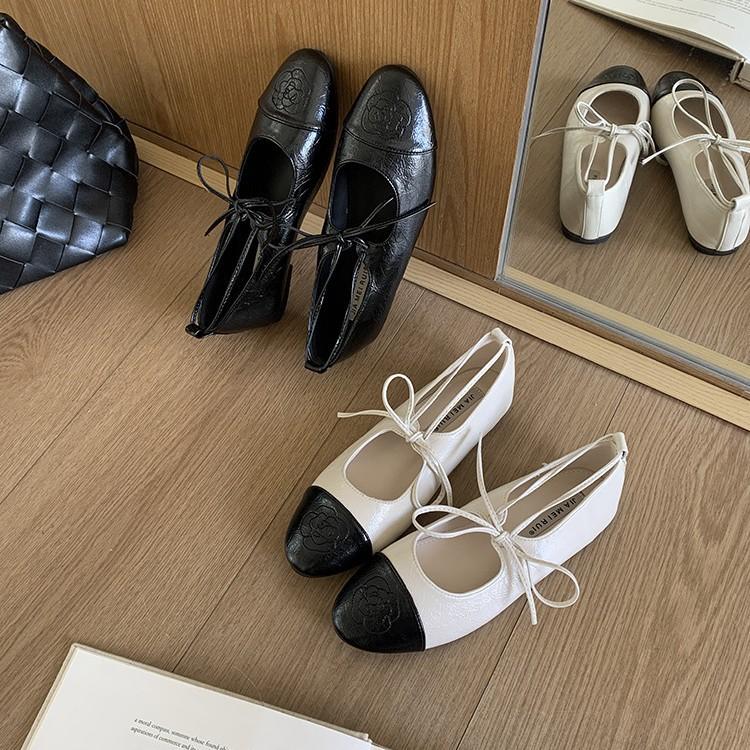 Soft-soled French with skirt fairy style 2025 ballet shoes are versatile and not tired of feet, gentle evening shoes, single shoes, female tide