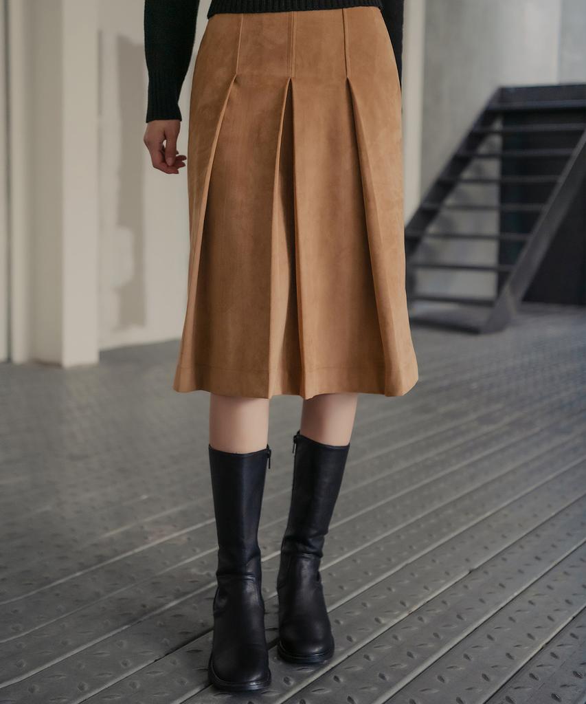 Hardcore Happiness Suede Pleats Skirt