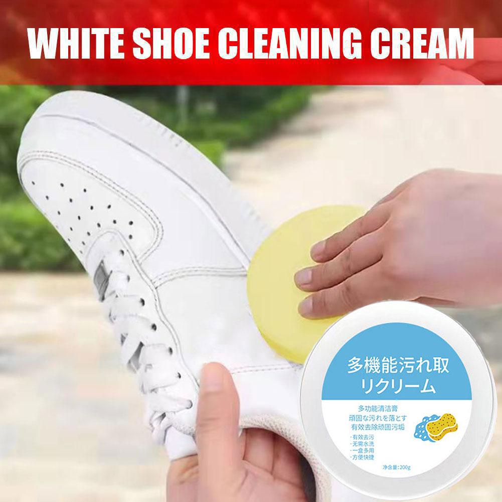 Weiße Schuhe Reinigungscreme Fleckenentferner Schuhe Whitening Allzweck-Reinigungscreme mit Wischschwamm für Schuhe Turnschuhe