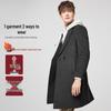 Hodo Men's Double-Sided Wool Coat with Removable Goose Down Liner