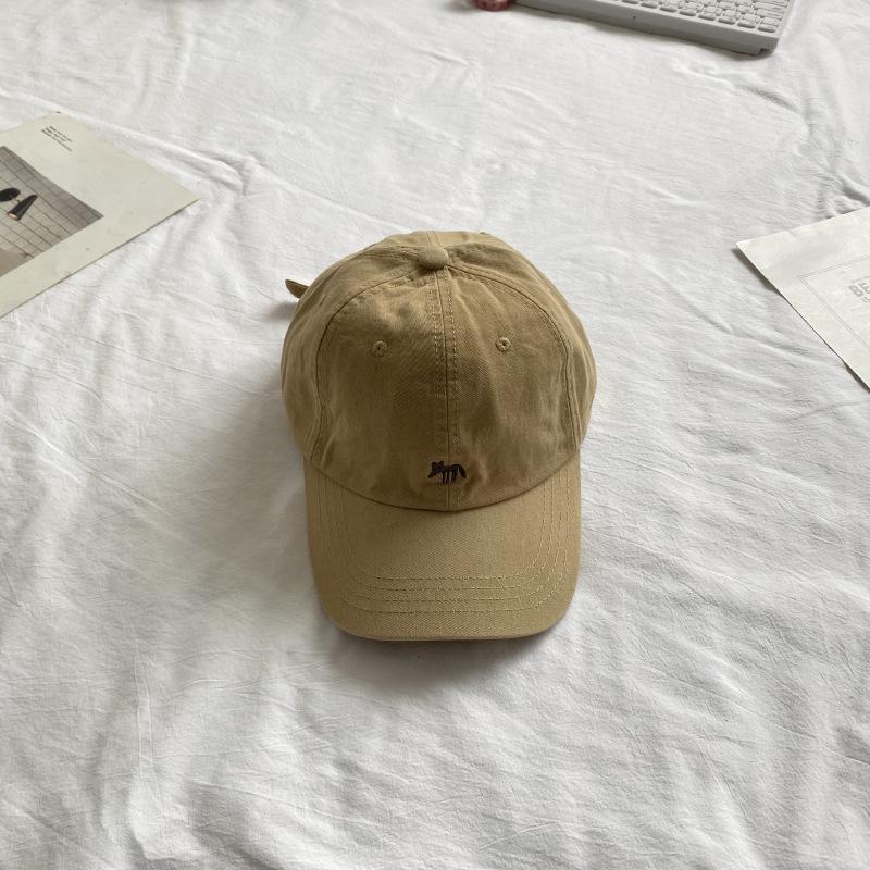 Koreanische bestickte Baumwoll-Baseballkappe mit kleinem Fuchs für Männer und Frauen mit breiter Krempe, die Gesichter zeigt, mit kleiner Entenküken-Kappe, Sonnenschutz, Trend