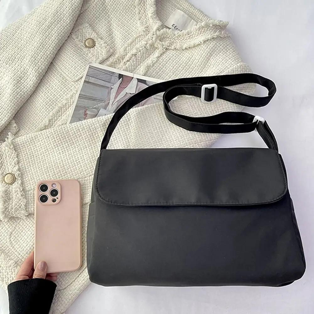 Canvas Shoulder Bags Women Simple Large Capacity Students Couples Shoulder Crossbody Commuter Casual Versatile Class Tote Bag