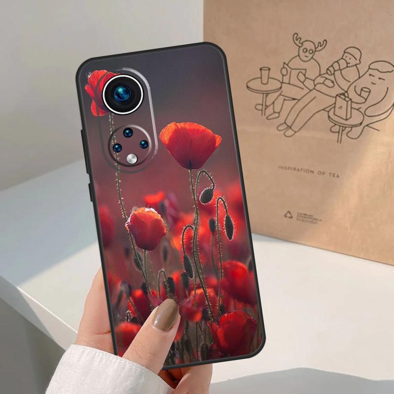 Red Corn Poppy Flower For Honor Magic 7 Lite 5 6 8 Pro Case For Honor 400 200 90 70 50 X8c X8b X9a X9b X9c X9d Win