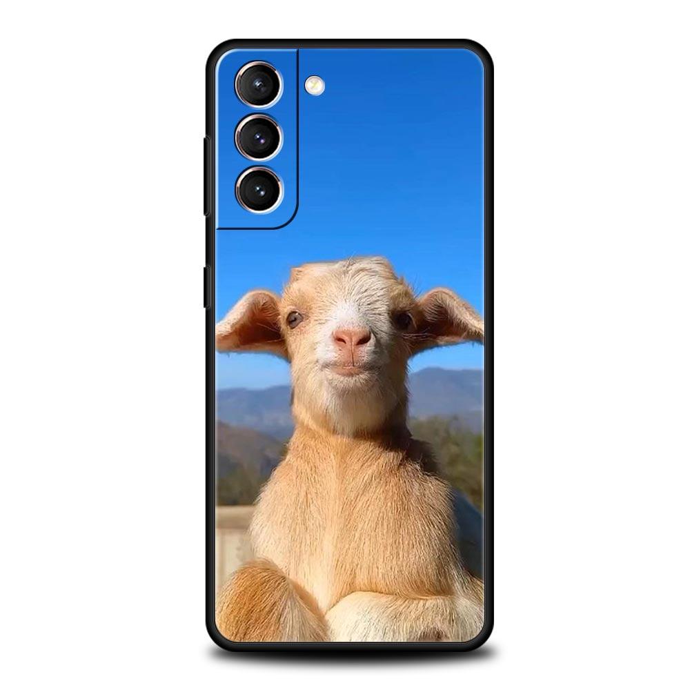 

Cartoon Cute Goat Phone Case For Samsung Galaxy S25 Edge S24 S23 S22 S20 Ultra S21 FE 5G S10 Plus Soft TPU Cover Samsung S25