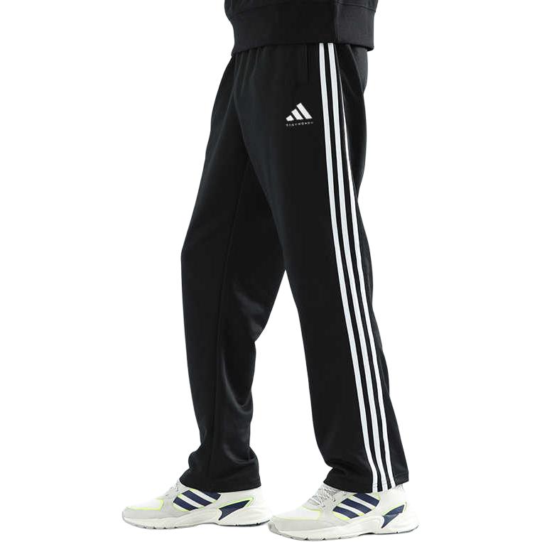 adidas Taekwondo Logo Seitenstreifen Locker Geschnittene Retro Sport Strickhose Unisex Hose Schwarz TR30PT-BW