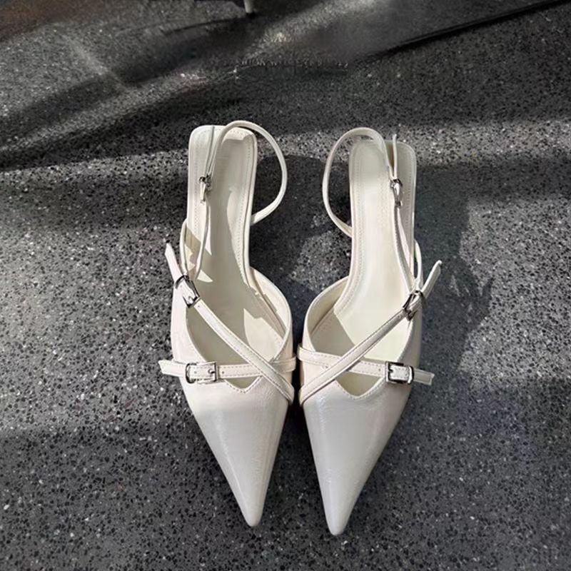 Fashion New 2025 Party Ladies Thin Heels Pumps Shoes Slingbacks Female Dress Footwear Fashion Pointed Toe Elegant Women High Heels Shoes