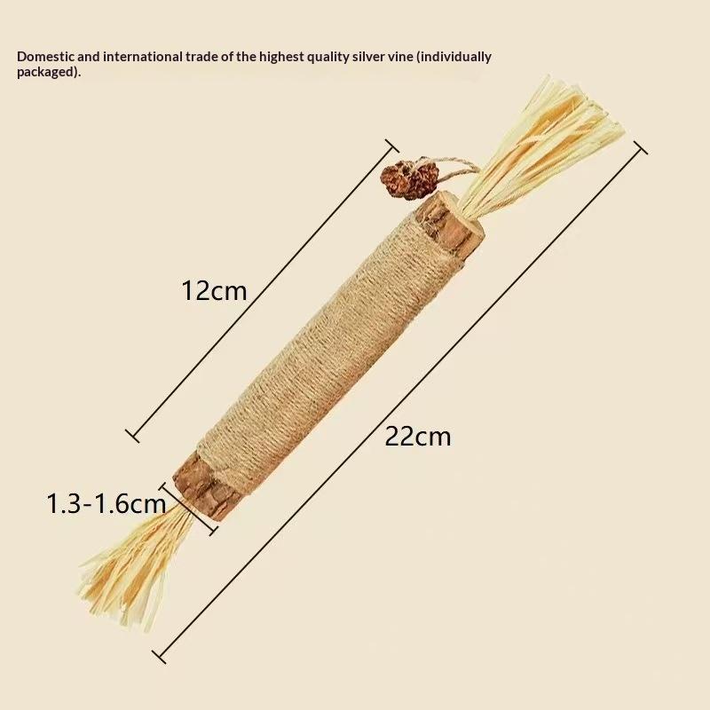 1/2PC Cat Toy Made Of Woody Smartweed Knotweed Teething Sticks Insect Gall Raffia Sisal Rope Teeth Cleaning Toy Cat TeasingStick