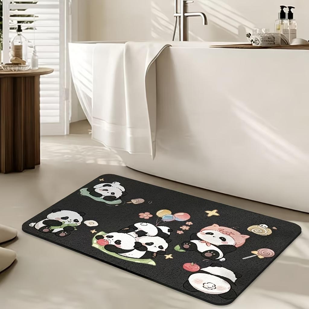 Cute Panda Door Mat, Cartoon Animal Welcome Rug, Non-Slip Entrance Floor Mat, Cozy Home Decor for Living Room