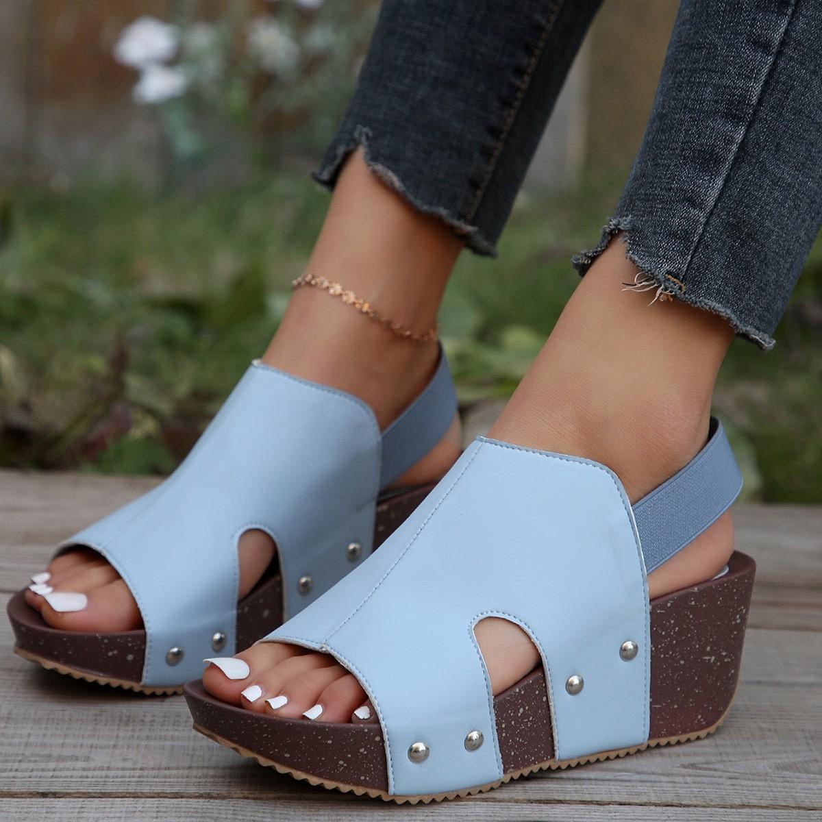 

Summer Large Size 43 Platform Wedge Sandals Women s Fashion Hot Style After Trip Cool 43 синій