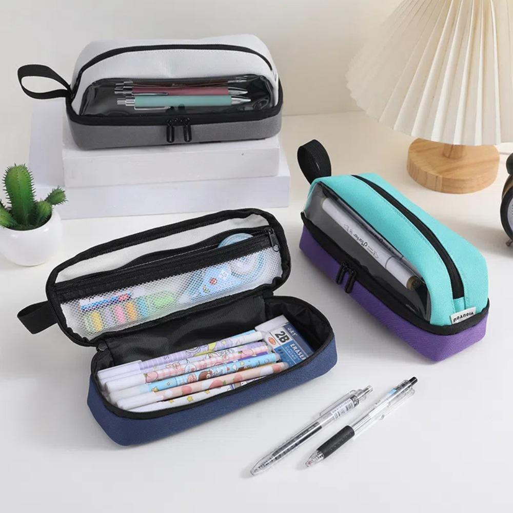 Multi Layer Pen Pouch Large Capacity Pencil Case Personality Makeup Storage Bag  Office Supplies