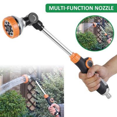 47cm Water Sprayer Nozzle 8 Spray Modes High Pressure Irrigation Hose Nozzle Multifunctional Anti Slip Garden Nozzle Garden
