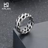 Kalen Braided Stainless Steel Men's Ring Punk Chunky Accessories Gold Color Finger Ring Trendy Jewelry Gift Thick Anillos