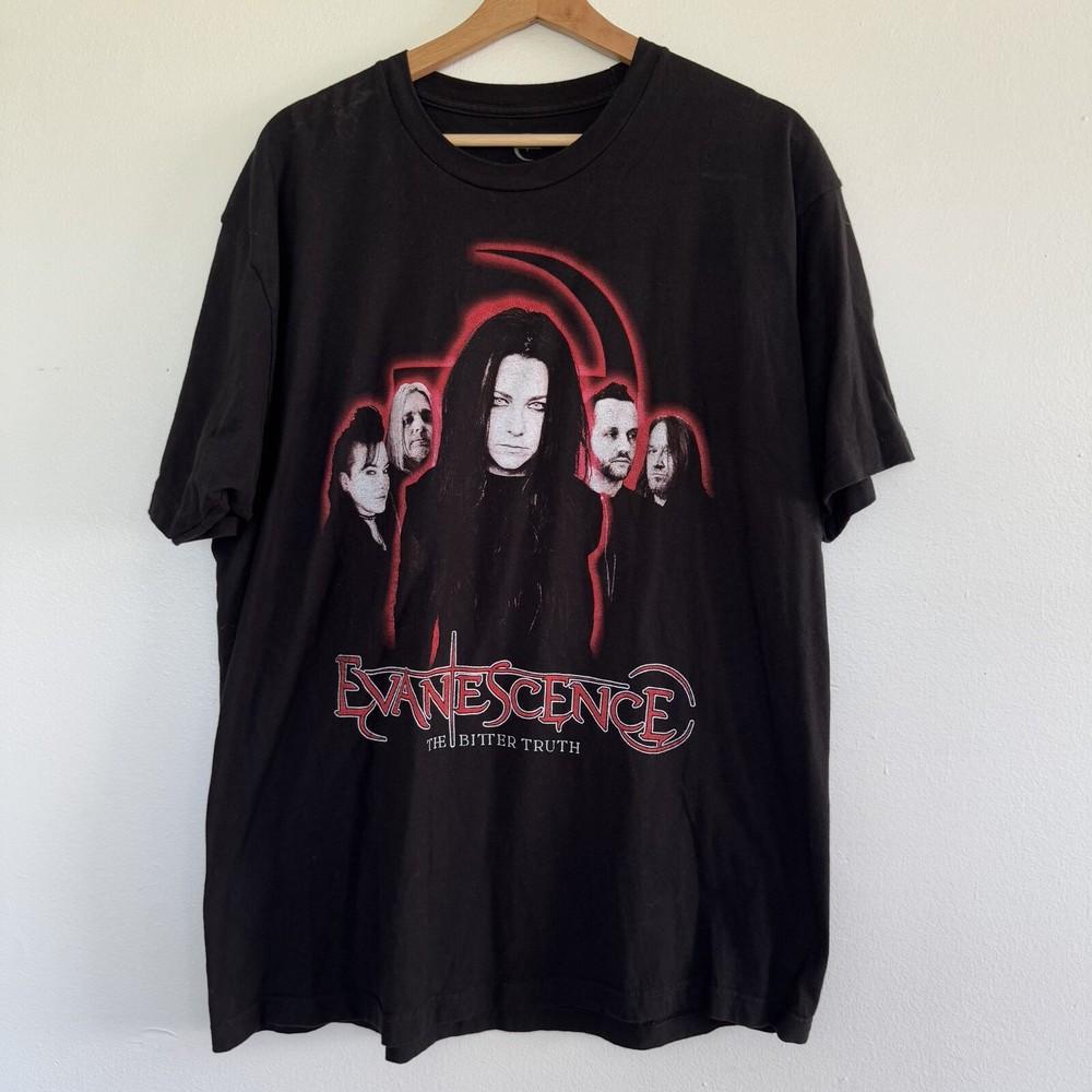 2021 Evanescence The Bitter Truth Tour TShirt Mens XL Black Music Rock Band Tee Unisex T-Shirt XL