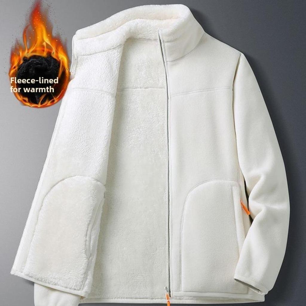 Couple Style Double-sided Coral Fleece Jacket for Both Men and Women, Winter Cotton Jacket for Warmth, Outerwear for Both Inside and Outside, Top