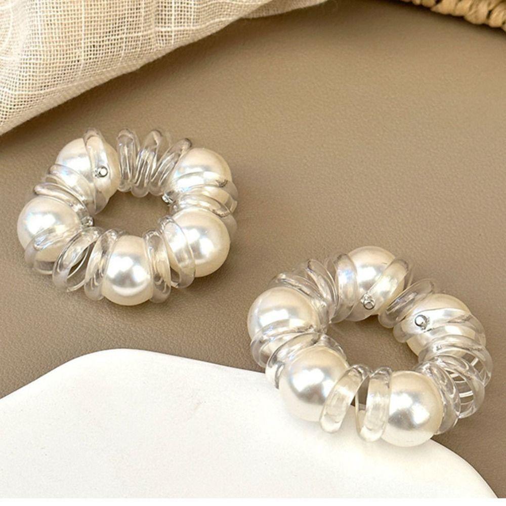 Thickened Ponytail Holder Pearl Rubber Band Elegant Hair Ropes
