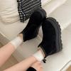 Vintage Fur Lining Women Snow Boots Comfort Platform Thick Sole Keep Warm Cotton Short Booties Winter Women's Plush Shoes
