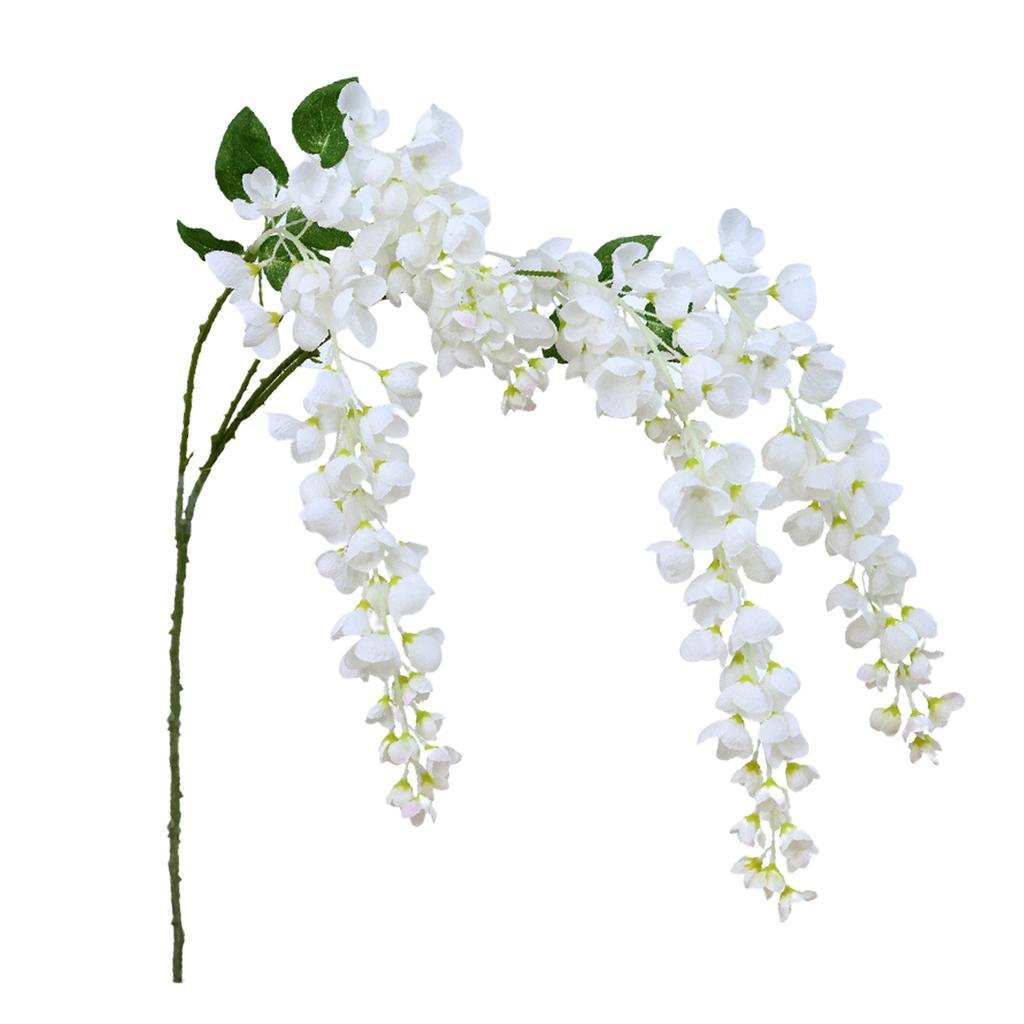 Artificial Wisteria Iron Wire Silk Cloth Simulated Flower Vine for Wedding Home Decoration Length 97cm
