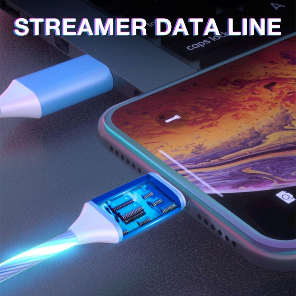 USB C Wire Type C Micro USB Type C Data Cord Charge Wire Mobile Phone Charging Cables Glowing Cable