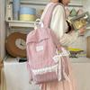 Schoolbag Harajuku ins wind female middle school student schoolbag female plaid lightweight backpack high value lace versatile backpack