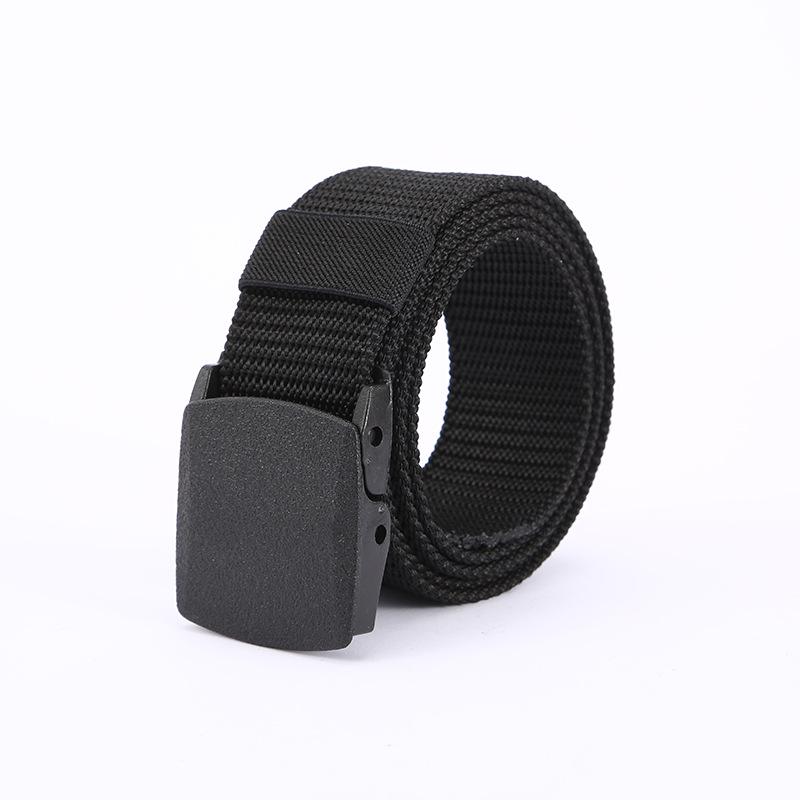 Unisex Canvas Belt with Automatic Buckle - Military Training, Casual Jeans, No-Metal Design