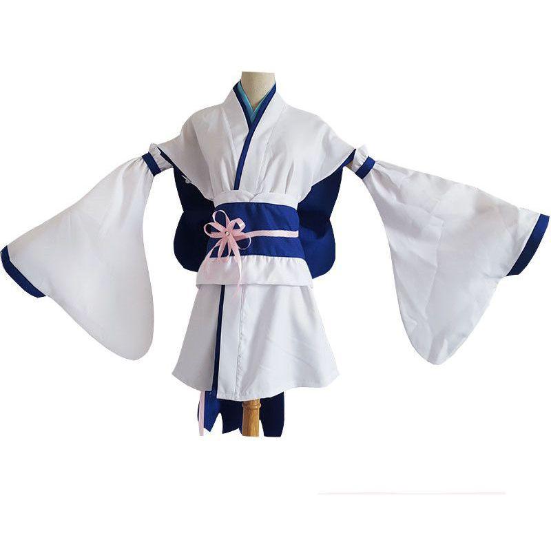 

Kara Anime Rezero Hajimeru Lsekai Seikatsu Ram Rem Kimono Dress Cosplay Costume BlueWhite,M