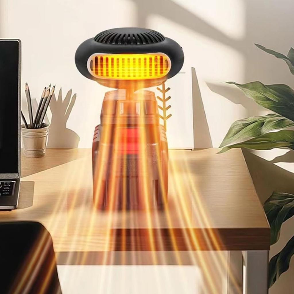 Portable Defogger, 12000mAh Battery Powered Space Heater Electric Tricycle Car Heater with 2 Speed Levels and 2 X USB Output, ABS