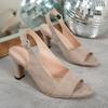Größe 35-43 Damen High Heel Sandalen Wildleder Peep Toe Mode Schuhe für Damen Frühling Sommer Schuhwerk Zapatos De Mujer