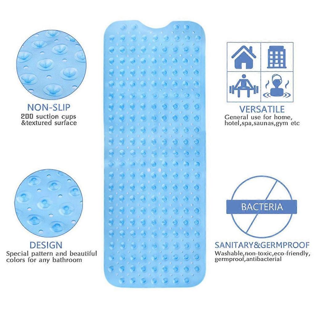 Extra-Long Non-Slip Bathtub & Shower Mat (Smooth/Non-Textured Tubs Only)