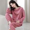 Aifen Teng Women's Pajamas Set: Pure Cotton, Long Sleeve, Long Pants, Casual Home Wear, Suitable for Spring, Autumn, and Winter.