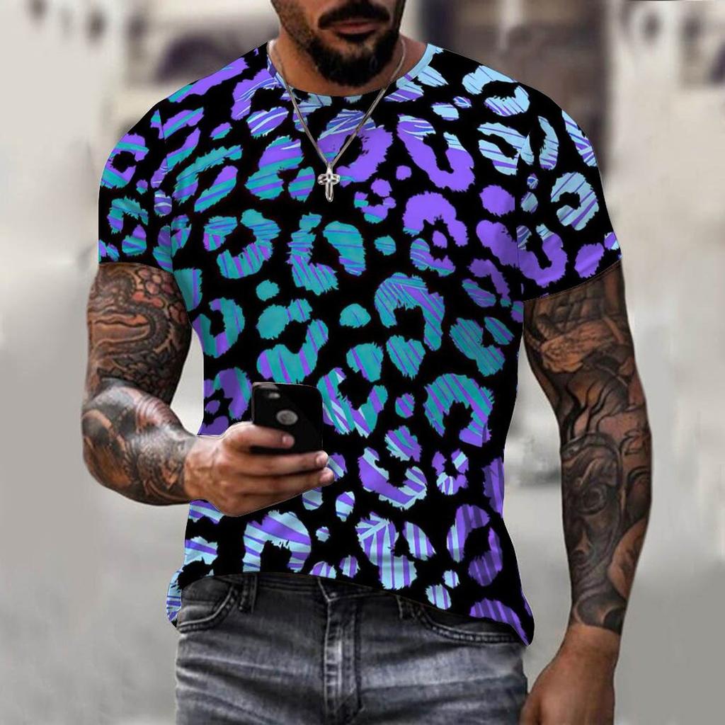 Sommer Modetrend Lokaler Tyrann Herren T-Shirt 3D Druck Atmungsaktiv Streetstyle Nähte O-Ausschnitt Kurzärmelig Bequem