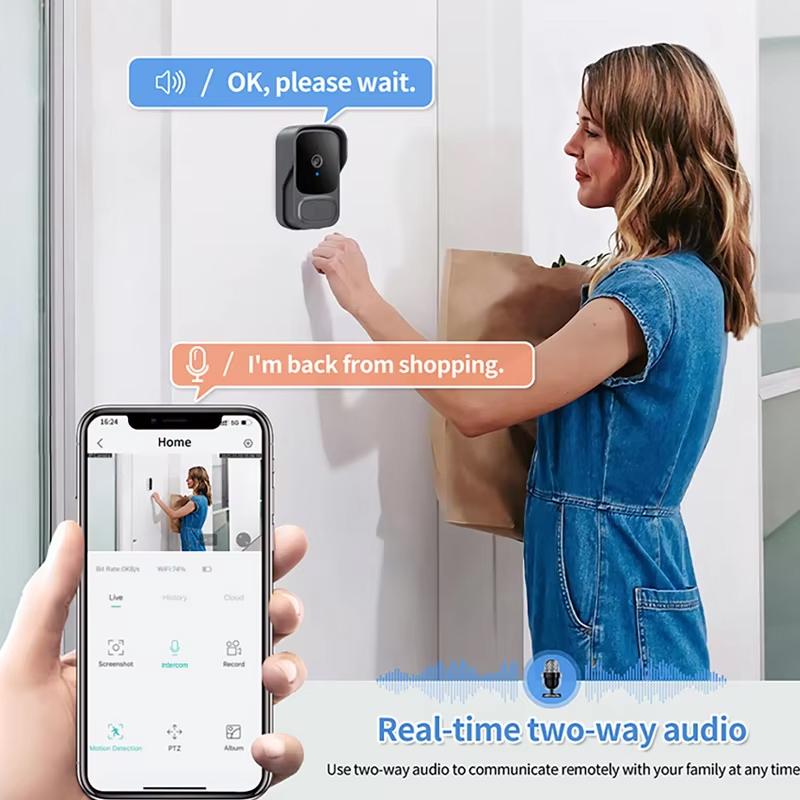 Wireless WiFi Video Doorbell Phone Home Intercom System Smart Door Viewer Night Vision Doorbell Camera Home Security Door Bell