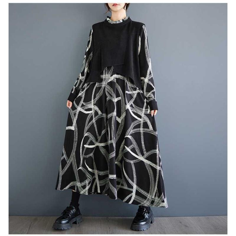 Fashion Personalized Printed Casual Niche Design Sense Temperament Dresses