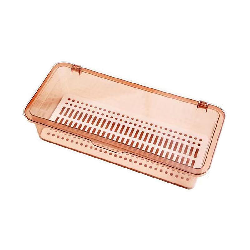 Transparent Makeup Brush Storage Box Dustproof Beauty Egg Lipstick Storage Box With Cover Portable Desktop Storage Bucket