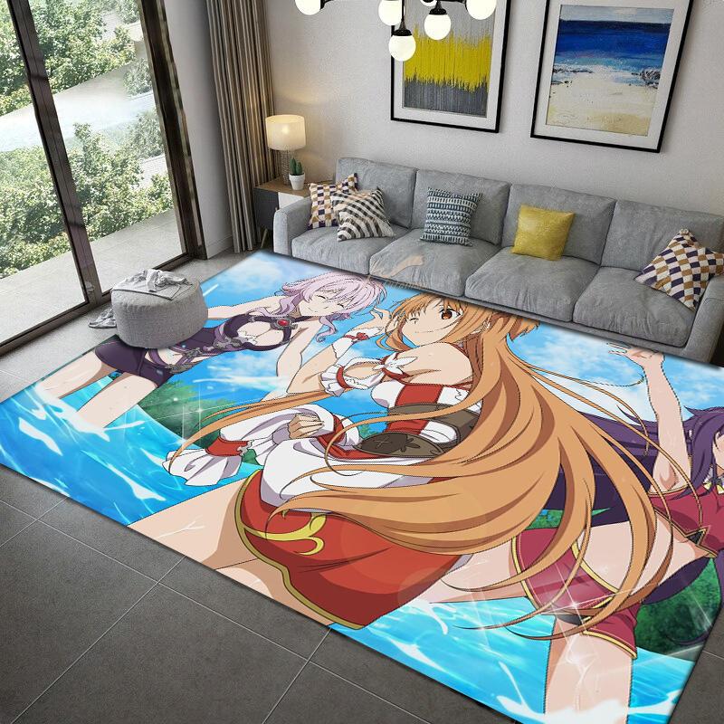 Sword Art Online anime Dywan wielorozmiarowy Dywan do salonu sypialni pokoju dziecięcego Dekoracja domu Dywanik podłogowy Mata antypoślizgowa Mata pod kanapę