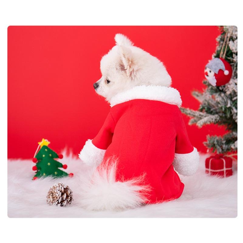 Neue Weihnachtsmann Hunde Kleidung, Zweibeinige Weihnachtsoutfits, Haustierkleidung, Welpen Weihnachtsmantel