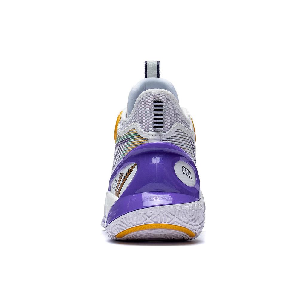 Li Ning Sonic 10 Ultra Durable Breathable Mid-Top Basketball Shoes Men Basketball Shoes White Purple ABAS145-4