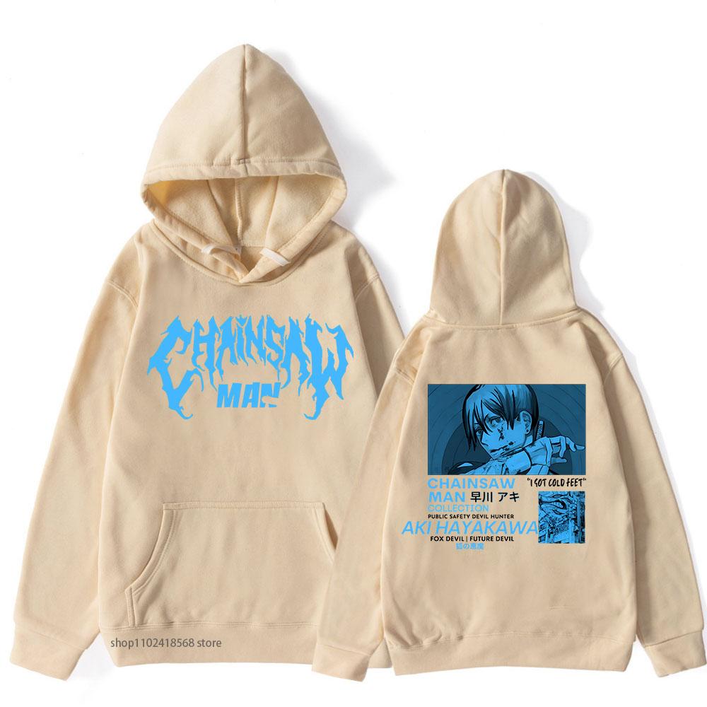 Men's Chainsaw Man Hoodie Aki Hayakawa Manga Sweatshirts Japanese Anime Streetwear Women Pullover Graphic Tops Winter Clothes