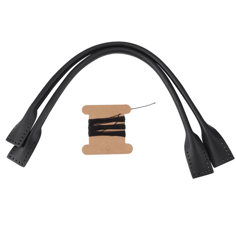 

2pcs Leather Genuine Leather Bag Straps Stitching Holes Brown Bag Handle Black Leather Purse Handles DIY Hand Accessories чорний